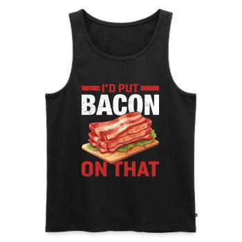 Bacon lover- I do bacon on it - Men's Premium Organic Tank Top - black - Front - AI Model Male 178 light (178cm)