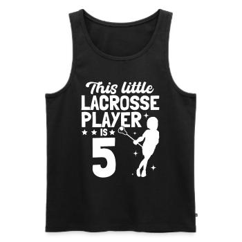 This Little Lacrosse Player Is 5 - Lacrosse Player - Men's Premium Organic Tank Top - black - Front - Michal (187cm)
