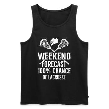 Prévisions du week-end 100% de chances de crosse - Débardeur bio Premium Homme - noir - Devant - Michal (187cm)