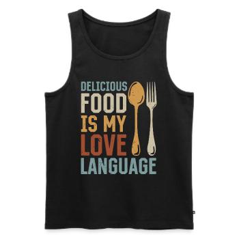 Delicious Food Is My Love Language Chef Cook Chef - Männer Premium Bio Tank Top - Schwarz - Vorne - Michal (187cm)