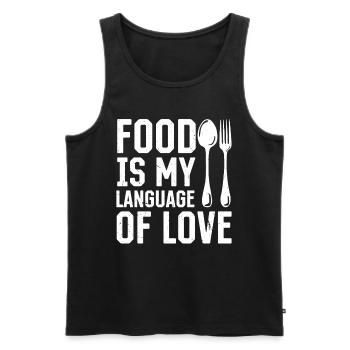 Food Is My Language - Cooking Chef Kitchen Cook - Männer Premium Bio Tank Top - Schwarz - Vorne - Michal (187cm)