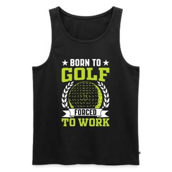 Jouer au golf, c’est vivre !- Swing the golf club - Débardeur bio Premium Homme - noir - Devant - Michal (187cm)