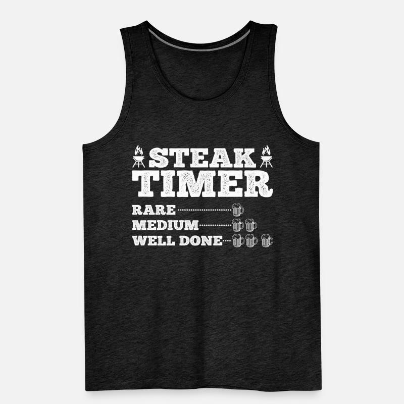 Steak Timer Rare Medium Well Done Beer Lover & BBQ Männer Premium Bio Tank Top