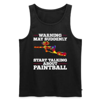 Paintballer - May Suddenly Start Talking About Pai - Men's Premium Organic Tank Top - black - Front - Michal (187cm)