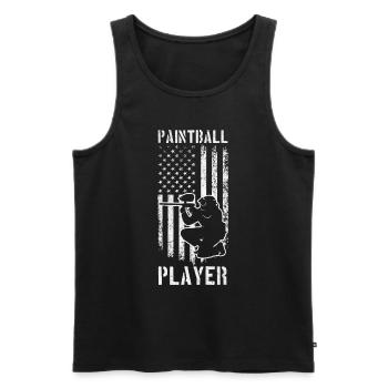 Paintball Player US Flag Paintballer Paintball - Men's Premium Organic Tank Top - black - Front - AI Model Male 178 light (178cm)