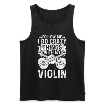 Je fais des choses folles avec mon violon Violon - Débardeur bio Premium Homme - noir - Devant - Michal (187cm)