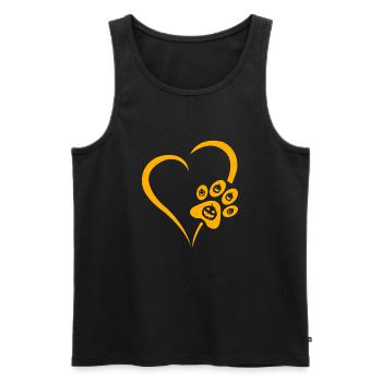 Halloween Dog Paw Prints - Halloween Dog Paw Heart - Männer Premium Bio Tank Top - Schwarz - Vorne - AI Model Male 178 light (178cm)