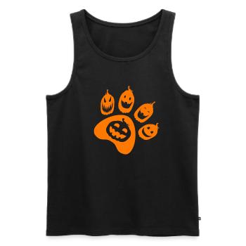 Halloween Dog Paw Pumpkin - Funny Pumpkin Paw Prin - Männer Premium Bio Tank Top - Schwarz - Vorne - AI Model Male 178 light (178cm)