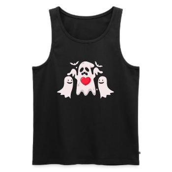 Halloween Ghost Heart Ghost Funny Halloween Ghosts - Männer Premium Bio Tank Top - Schwarz - Vorne - Michal (187cm)
