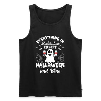Everything In Moderation Except Halloween & Wine - Men's Premium Organic Tank Top - black - Front - AI Model Male 178 light (178cm)
