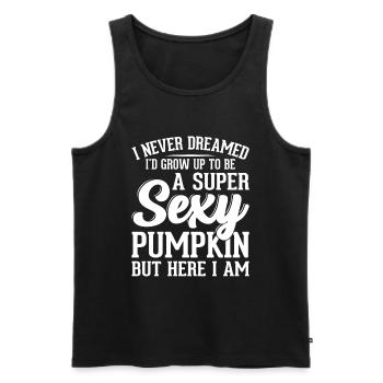 Funny Halloween Pumpkin - Super Sexy Pumpkin - Männer Premium Bio Tank Top - Schwarz - Vorne - AI Model Male 178 light (178cm)