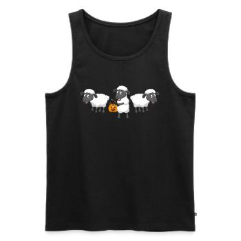 Drôle de mouton d’Halloween Mouton d’Halloween - Débardeur bio Premium Homme - noir - Devant - Michal (187cm)