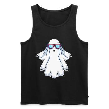 Halloween Ghost With Sunglasses - Funny Ghost Hall - Men's Premium Organic Tank Top - black - Front - Michal (187cm)