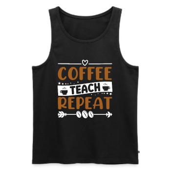 Coffee Teach Repeat - Coffee Lovers - Men's Premium Organic Tank Top - black - Front - AI Model Male 178 light (178cm)
