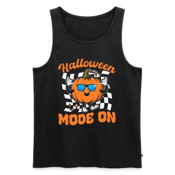 Funny Halloween Pumpkin I Halloween Mode On - Männer Premium Bio Tank Top - Schwarz - Vorne - Michal (187cm)