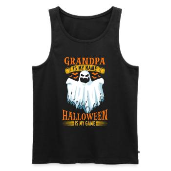 Halloween Grandpa Is My Name Halloween Is My Game - Men's Premium Organic Tank Top - black - Front - Michal (187cm)