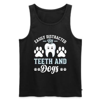 Dentiste Dentiste Dents - Débardeur bio Premium Homme - noir - Devant - Michal (187cm)
