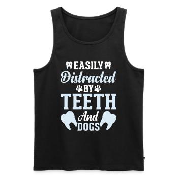 Dentist Dentist Teeth - Men's Premium Organic Tank Top - black - Front - Michal (187cm)