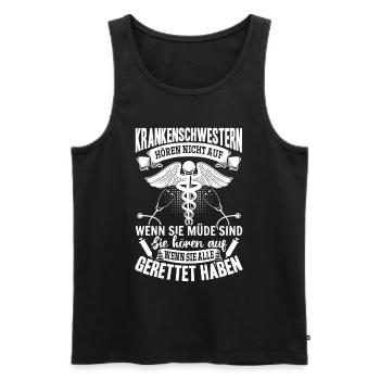 Arzthelferin Krankenhaus Lustige Krankenschwester - Männer Premium Bio Tank Top - Schwarz - Vorne - Michal (187cm)