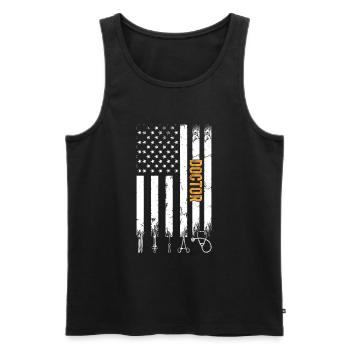 Doctor US Flag - Hospital Doctor Doctor Life - Männer Premium Bio Tank Top - Schwarz - Vorne - AI Model Male 178 light (178cm)