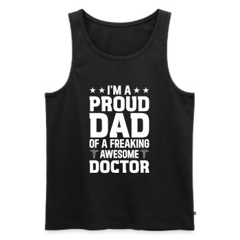 Docteur - Je suis un fier papa d’un doc génial - Débardeur bio Premium Homme - noir - Devant - Michal (187cm)