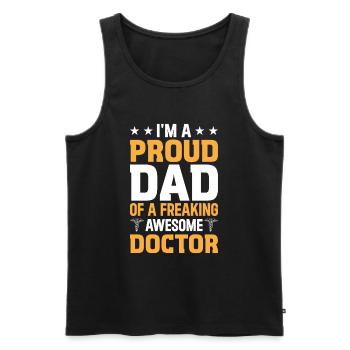 Je suis le fier papa d’un médecin génial - Débardeur bio Premium Homme - noir - Devant - Michal (187cm)