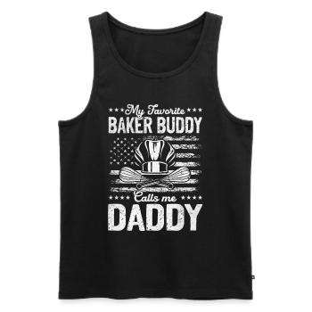 My Favorite Baker Buddy Calls Me Daddy - Bread Bak - Men's Premium Organic Tank Top - black - Front - AI Model Male 178 light (178cm)