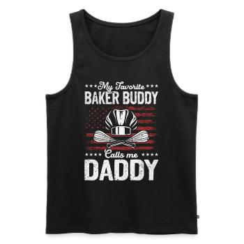 My Favorite Baker Buddy Calls Me Daddy - Baker Dad - Men's Premium Organic Tank Top - black - Front - AI Model Male 178 light (178cm)