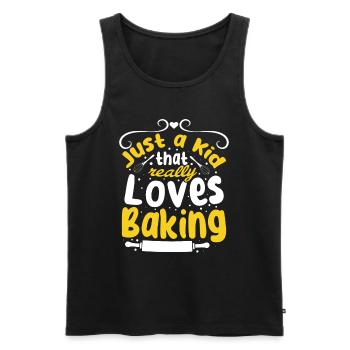 Just A Kid That Really Loves Baking - Baking Kids - Men's Premium Organic Tank Top - black - Front - Michal (187cm)