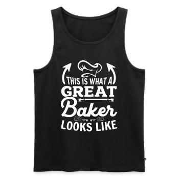 This Is What A Great Baker Looks Like - Funny Bake - Men's Premium Organic Tank Top - black - Front - AI Model Male 178 light (178cm)