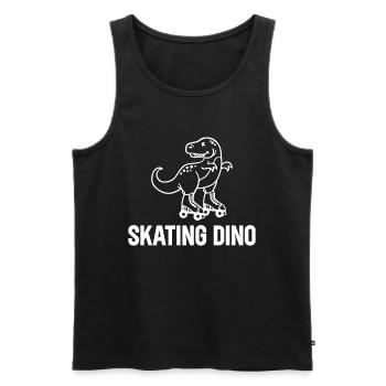 Roller Skater Dino Roller Skating Dinosaur - Männer Premium Bio Tank Top - Schwarz - Vorne - AI Model Male 178 light (178cm)
