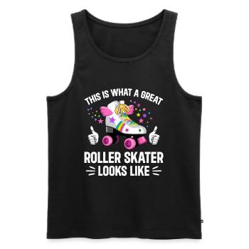 Roller Skating Roller Skater - Great Roller Skater - Männer Premium Bio Tank Top - Schwarz - Vorne - AI Model Male 178 light (178cm)