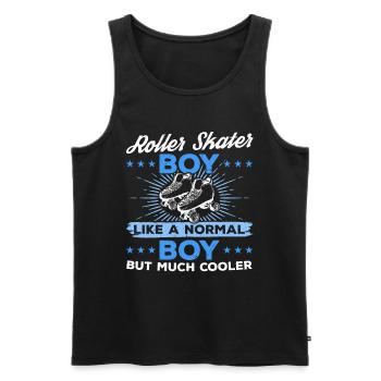 Roller Skates Roller Skating Boy - Roller Skater B - Männer Premium Bio Tank Top - Schwarz - Vorne - AI Model Male 178 light (178cm)