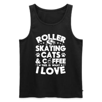 Roller Skates Roller Skating & Cat Owner - Men's Premium Organic Tank Top - black - Front - AI Model Male 178 light (178cm)