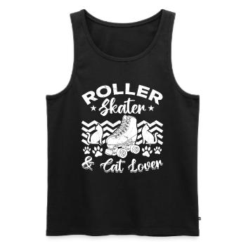 Roller Skating Cat Owner - Roller Skater & Cat Lov - Men's Premium Organic Tank Top - black - Front - AI Model Male 178 light (178cm)