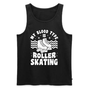 Patineur à roulettes - Mon groupe sanguin est le patinage à roulettes - Débardeur bio Premium Homme - noir - Devant - Michal (187cm)