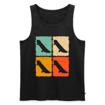 Retro Skateboarding Skateboarder Retro Skateboards - Männer Premium Bio Tank Top - Schwarz - Vorne - AI Model Male 178 light (178cm)
