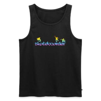Skateboarder Silhouette Skateboarder Skateboard - Débardeur bio Premium Homme - noir - Devant - AI Model Male 178 light (178cm)