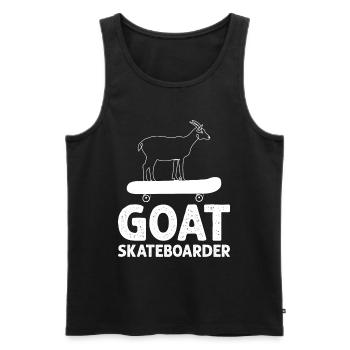 Funny Skateboarding GOAT Skateboarder - Männer Premium Bio Tank Top - Schwarz - Vorne - Michal (187cm)
