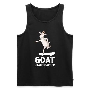 Skateboarder Goat Funny Skateboarding GOAT - Männer Premium Bio Tank Top - Schwarz - Vorne - Michal (187cm)