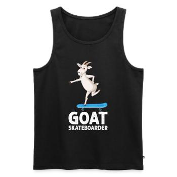 GOAT Skateboarder - Funny Skateboarding GOAT - Männer Premium Bio Tank Top - Schwarz - Vorne - Michal (187cm)
