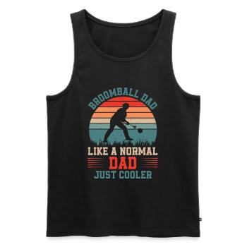 Broomball Dad Like A Normal Dad Just Cooler - Men's Premium Organic Tank Top - black - Front - Michal (187cm)