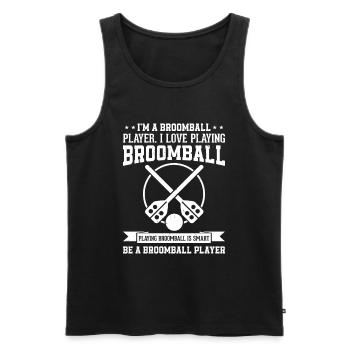Broomball Je suis un joueur de ballon-balai J’aime jouer Br - Débardeur bio Premium Homme - noir - Devant - Michal (187cm)