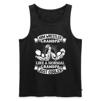Arm Wrestler Grandpa Arm Wrestling Grandpa - Männer Premium Bio Tank Top - Schwarz - Vorne - Michal (187cm)
