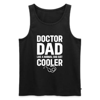 Docteur Papa Comme Un Papa Normal Juste Plus Cool - Docteur - Débardeur bio Premium Homme - noir - Devant - Michal (187cm)