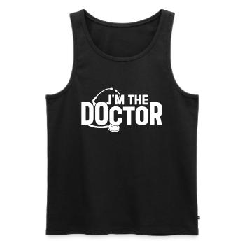 Doctor Stethoscope - I'm The Doctor - Männer Premium Bio Tank Top - Schwarz - Vorne - AI Model Male 178 light (178cm)