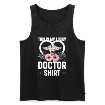 This Is My Lucky Doctor Shirt Doctor Emergency Doc - Men's Premium Organic Tank Top - black - Front - Michal (187cm)