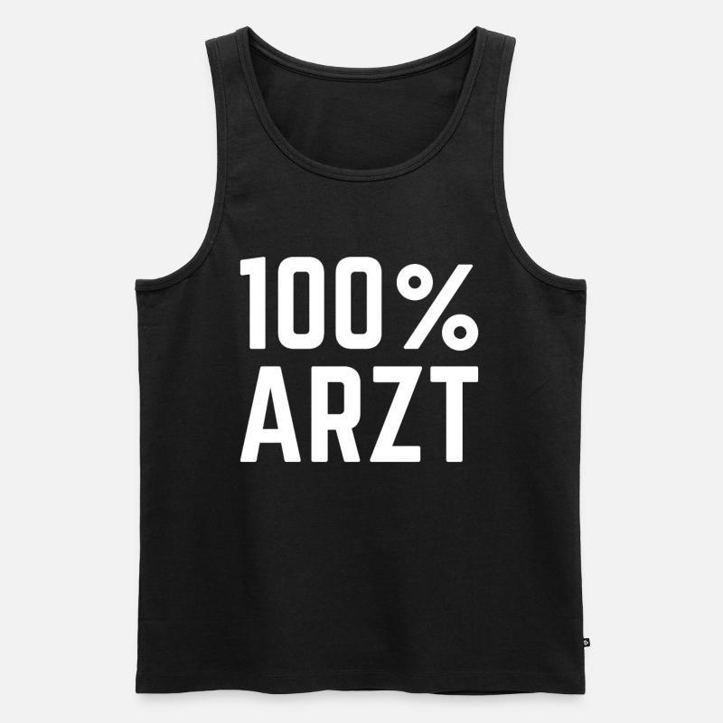 Doktor - 100% Arzt - Männer Premium Bio Tank Top - Schwarz