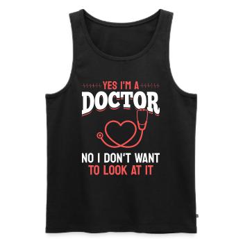 Funny Doctor Sayings Funny Doctor Hospital Doctor - Männer Premium Bio Tank Top - Schwarz - Vorne - AI Model Male 178 light (178cm)