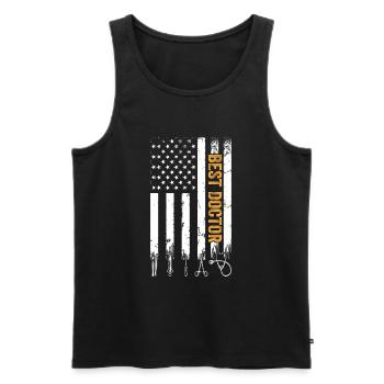 Best Doctor US Flag Doctor - Männer Premium Bio Tank Top - Schwarz - Vorne - AI Model Male 178 light (178cm)